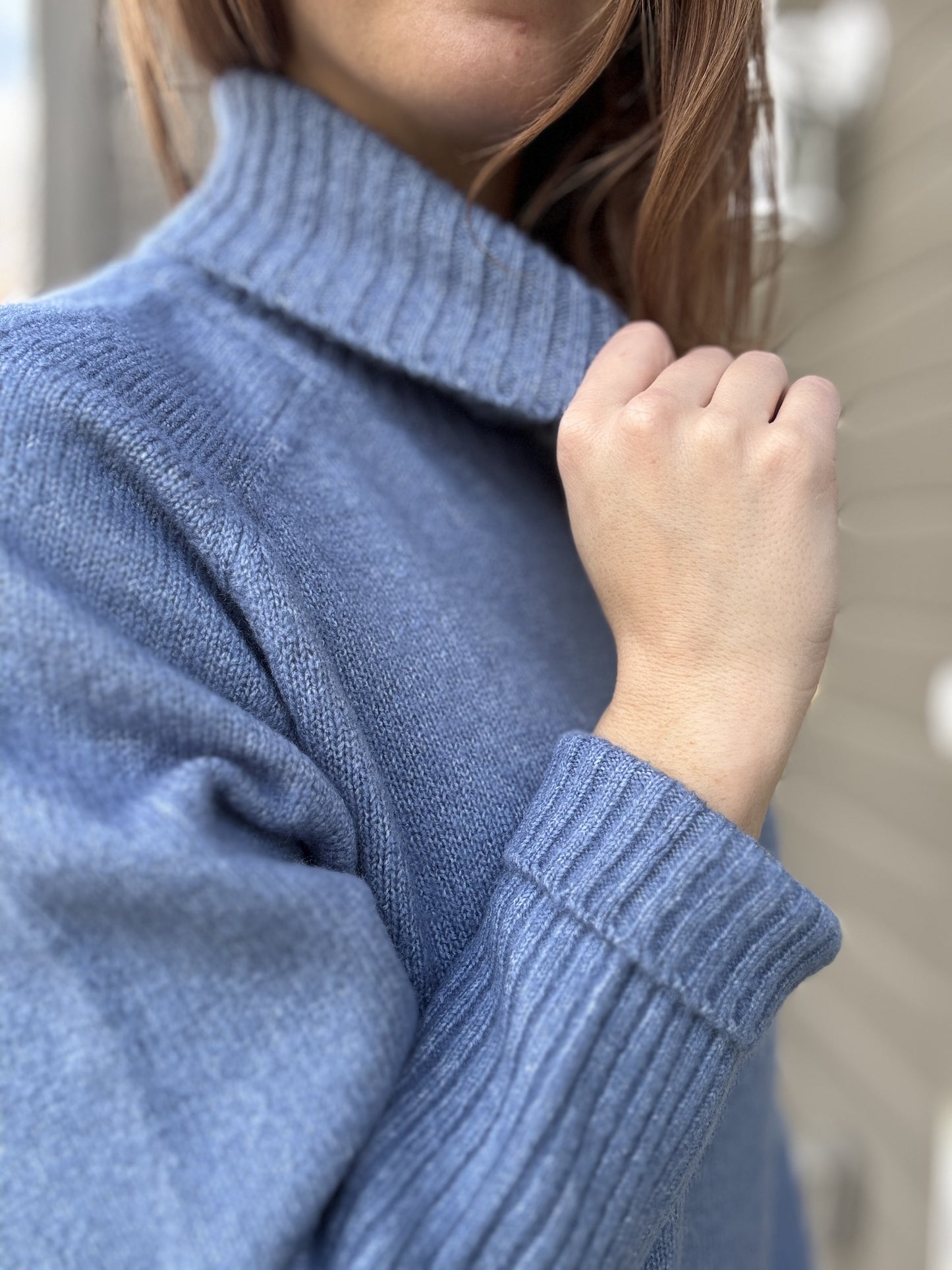 Sugar & Spice Turtleneck Sweater - DUSTY BLUE