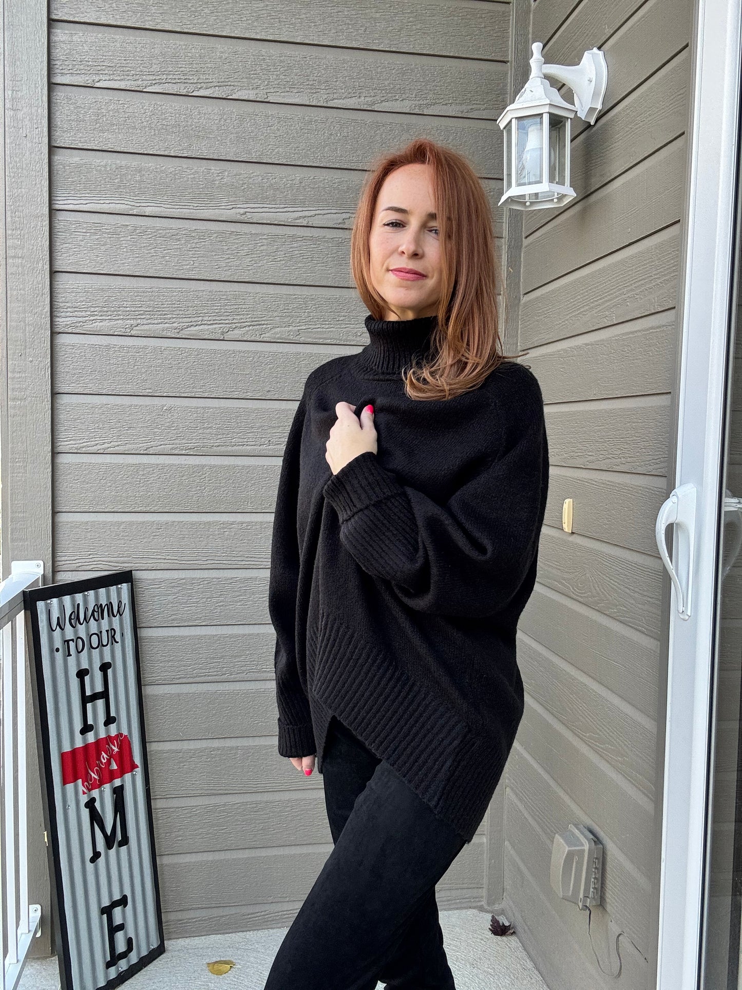 Sugar & Spice Turtleneck Sweater - BLACK