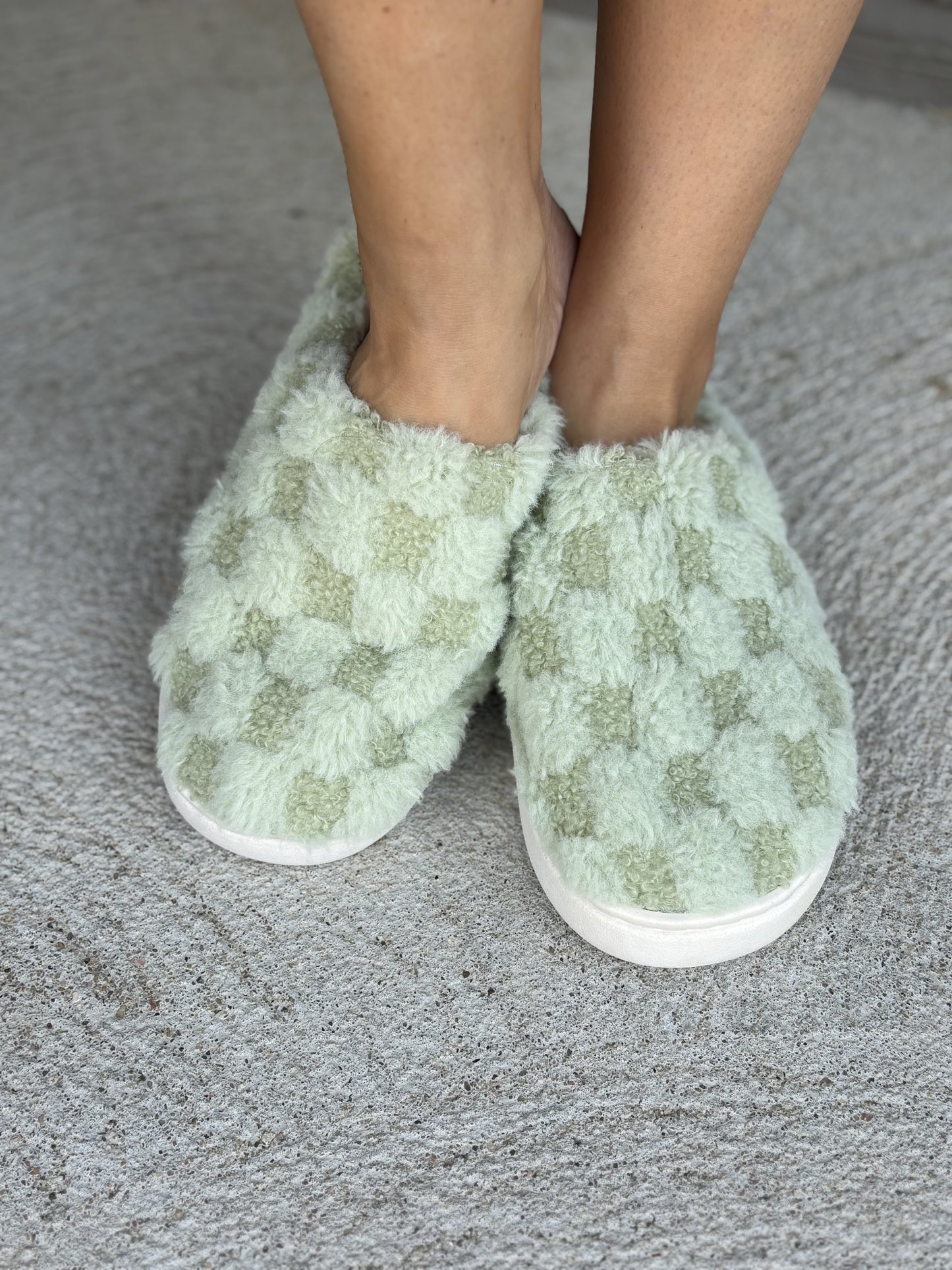 All the Warm Fuzzies Slippers - Lime