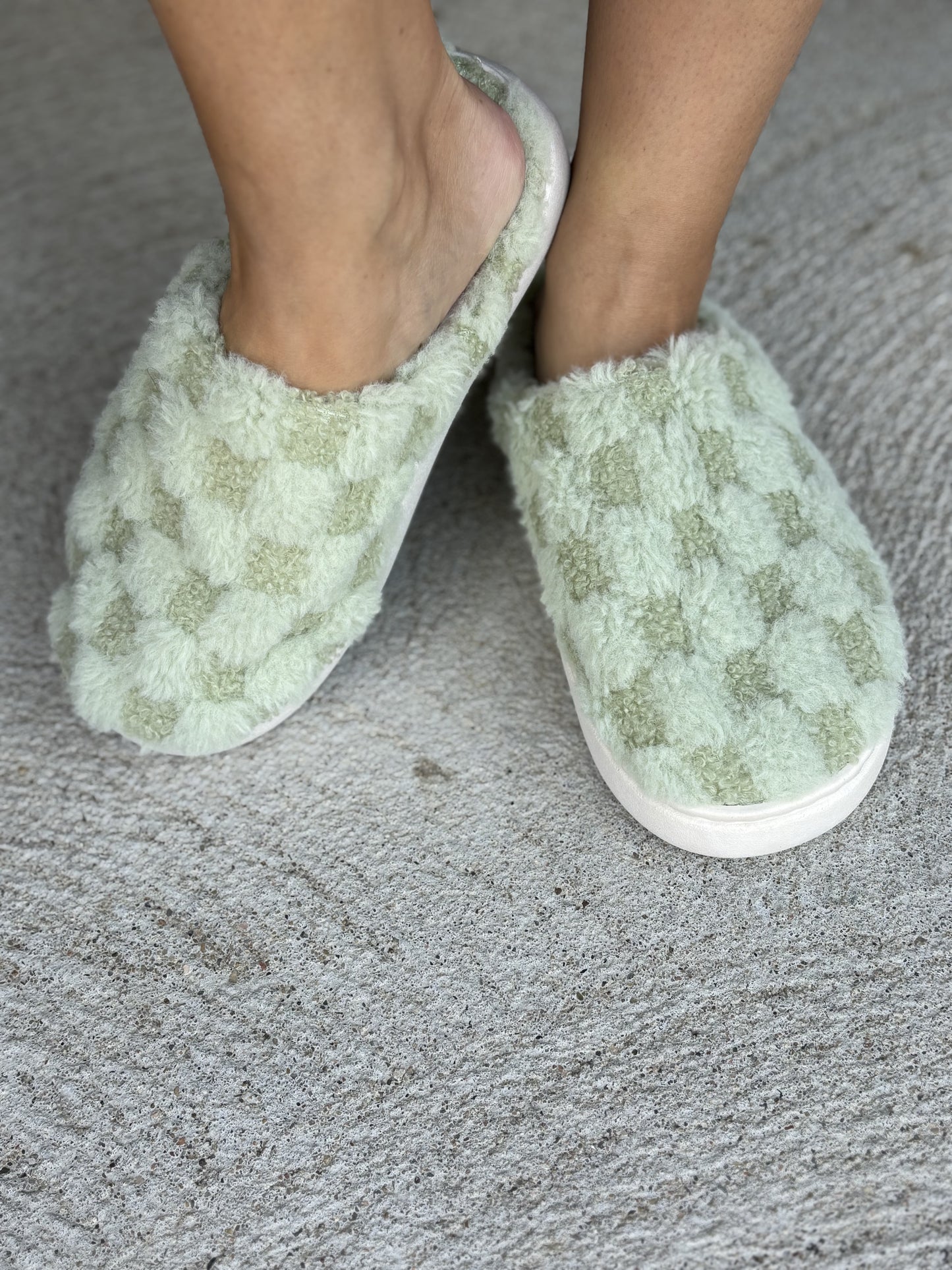 All the Warm Fuzzies Slippers - Lime