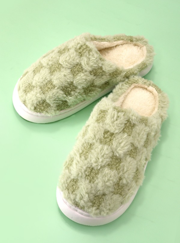 All the Warm Fuzzies Slippers - Lime