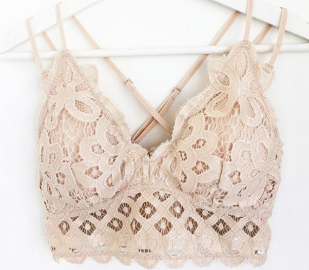 No Secrets Crochet Lace Bralette - TAN