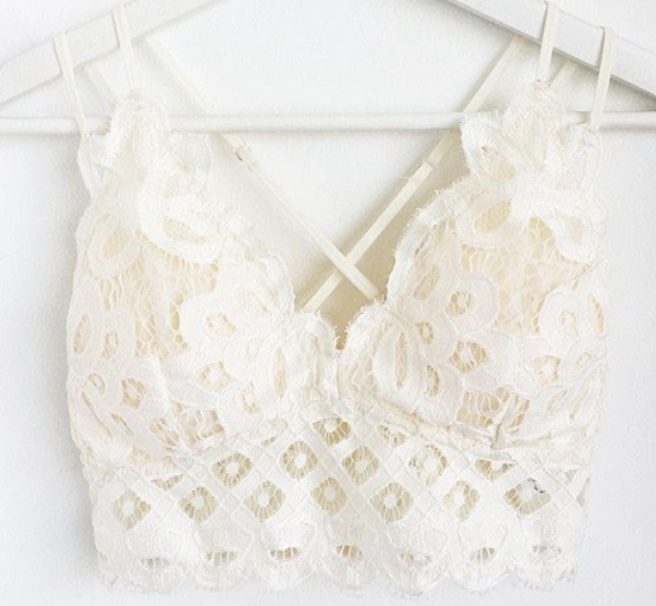 No Secrets Crochet Lace Bralette - WHITE